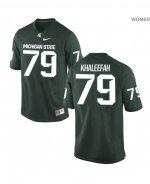 Women's Michigan State Spartans NCAA #79 Mustafa Khaleefah Green Authentic Nike Stitched College Football Jersey BQ32Y64ND